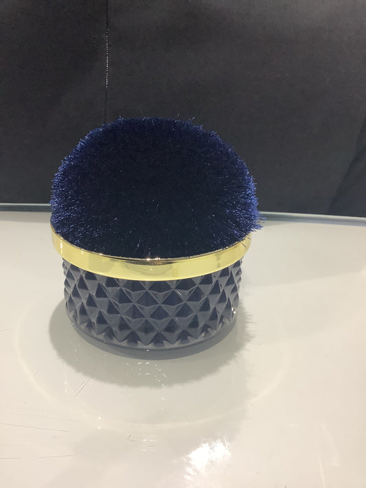 Desire Navy Pom Pom Candle, Oud & Bergamot 8cm
