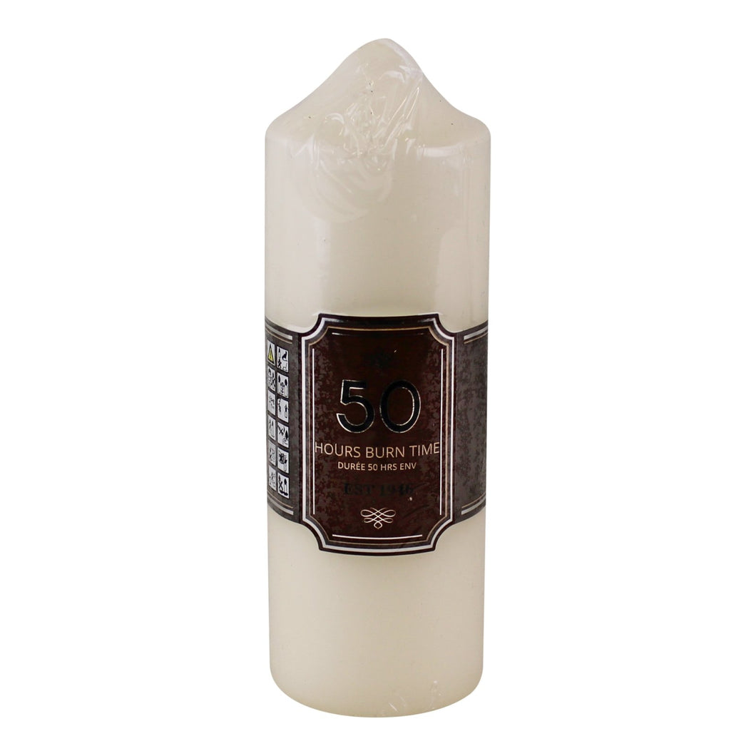White Pillar Candle - 50 & 75 Hours Burn Time (various sizes available, click image for details)